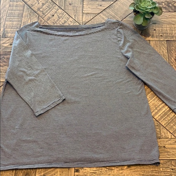 LOFT Tops - LOFT Navy and White Pinstripe Top